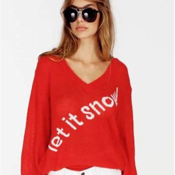 Wildfox White Label Sweaters - Fun Oversized Bright Red Sweater